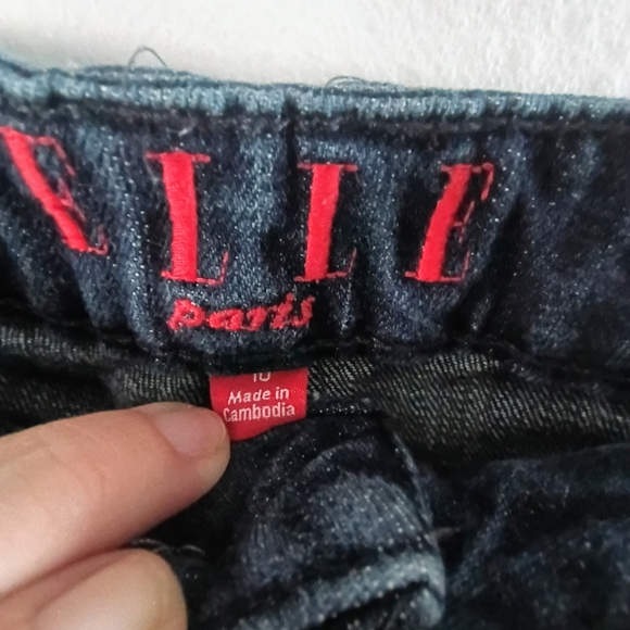 Elle Denim Shorts Womens Size 10 Dark Wash Stretch Mid Rise Casual Jean - Picture 2 of 4
